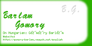 barlam gomory business card